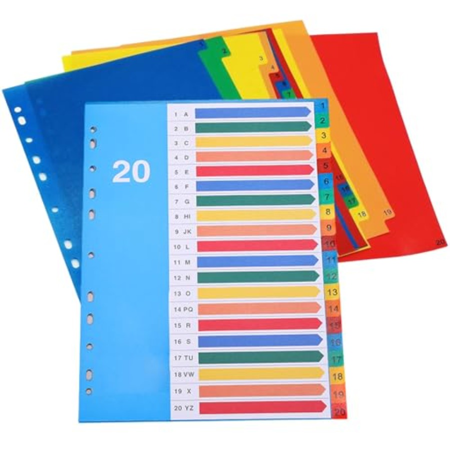 Binder Dividers, 20 Tabs, Cust - مراجعة Tab Divider A4 وسعره