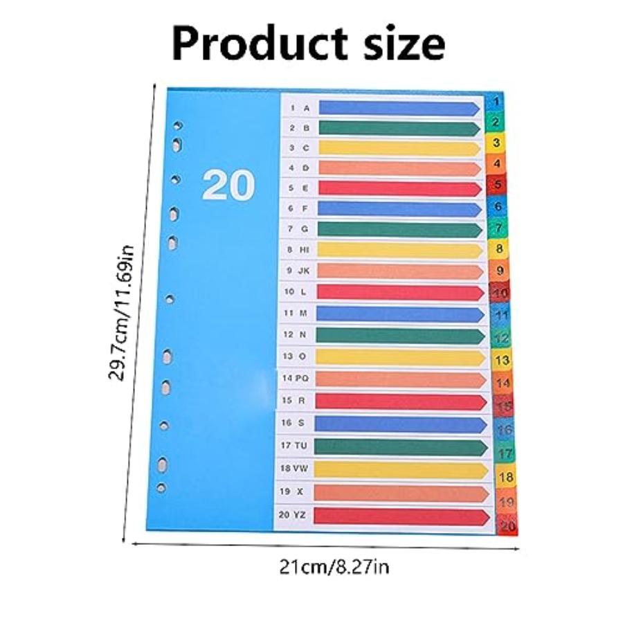 Binder Dividers, 20 Tabs, Cust - مراجعة Tab Divider A4 وسعره