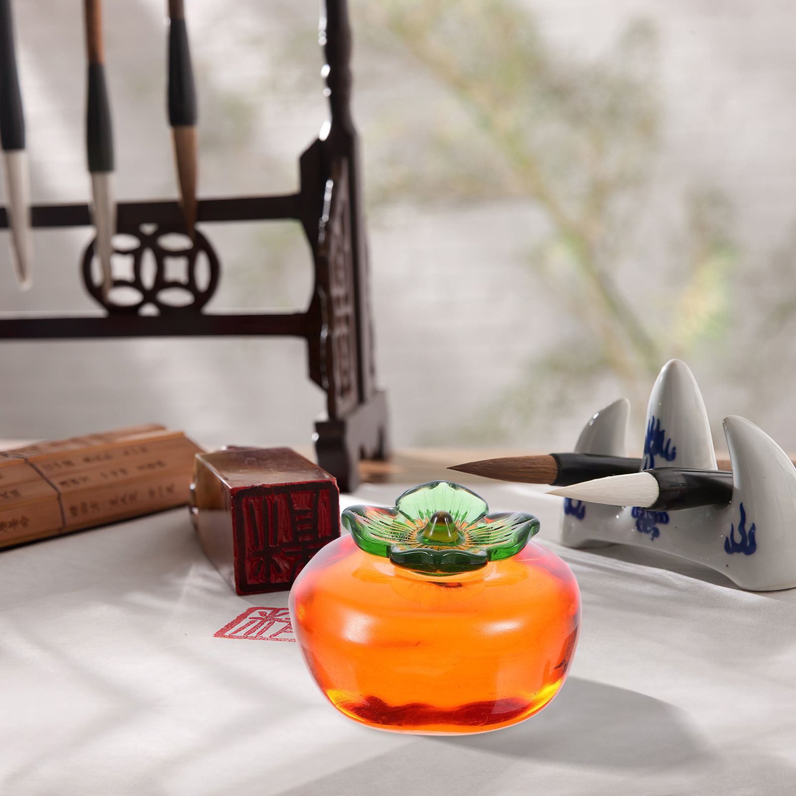 2Pcs Sophisticated Persimmon S - مراجعة Paper Weight Crystal وسعره
