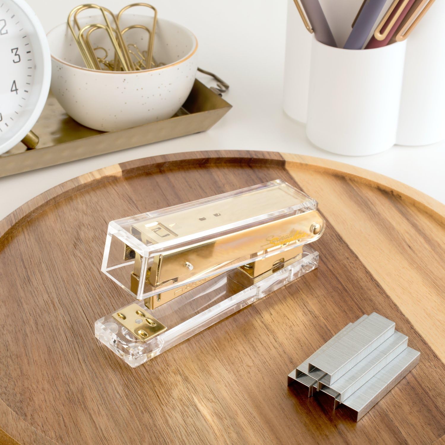 Clear Acrylic Gold Stapler, 20 - مراجعة Stapler Half Strip وسعره