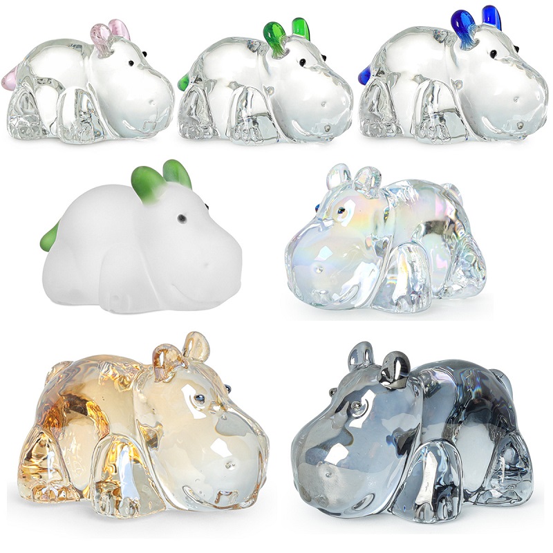 1PC Crystal Hippo Figurine Col - مراجعة Paper Weight Crystal وسعره