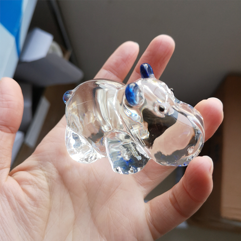 1PC Crystal Hippo Figurine Col - مراجعة Paper Weight Crystal وسعره