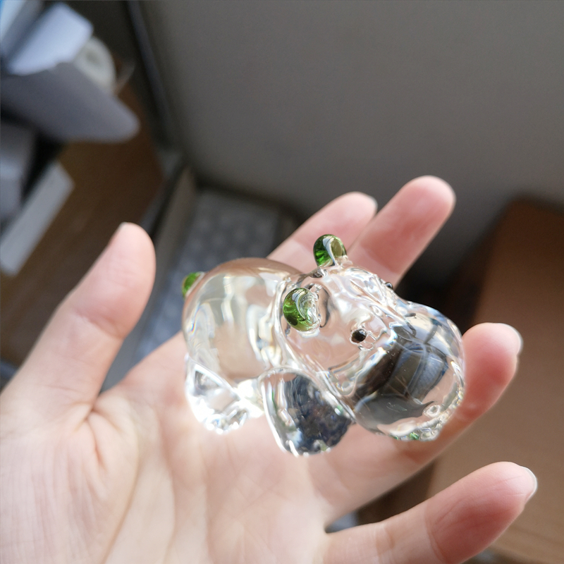 1PC Crystal Hippo Figurine Col - مراجعة Paper Weight Crystal وسعره