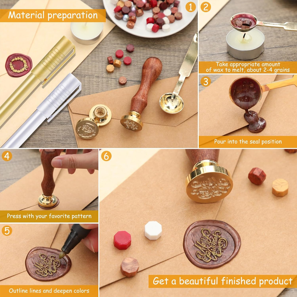 Custom Wax Seal Stamp,Personal - مراجعة Wax Seal Stamp Set وسعره