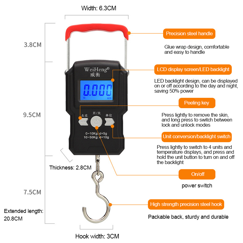 Portable Hanging Hook Scale 50 - مراجعة Tape Dispenser Weighted وسعره