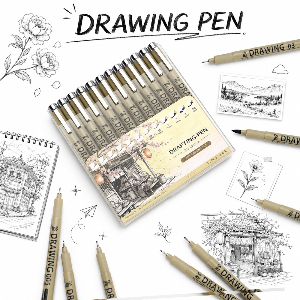 12Pcs Pigment Liner Art Marker - مراجعة Correction Pen Fine وسعره