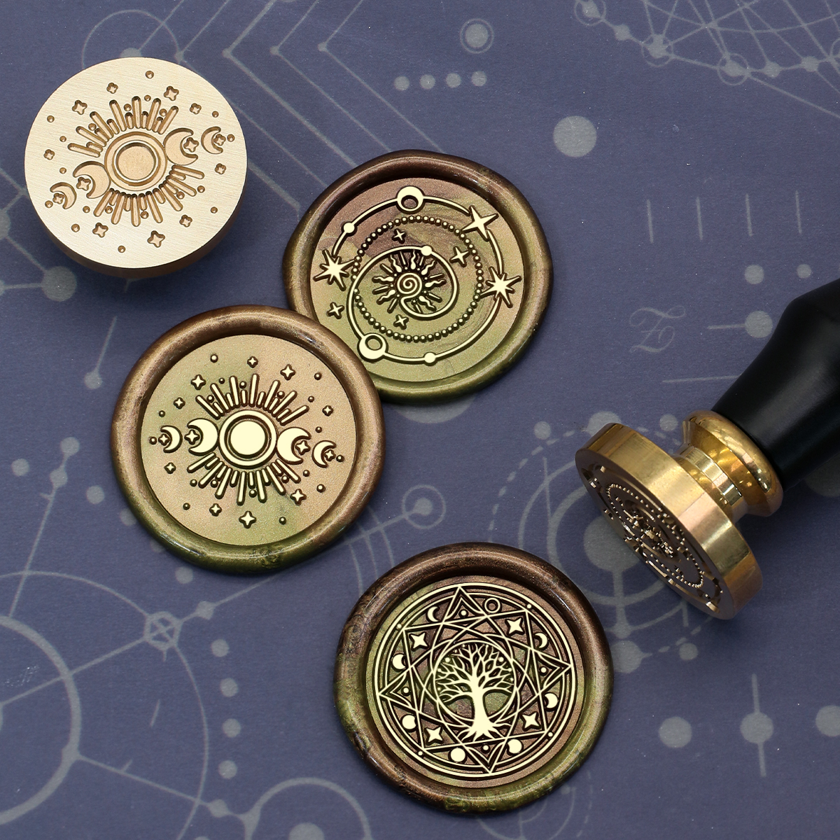 Starry Sky Trees Series Wax Se - مراجعة Wax Seal Stamp Set وسعره