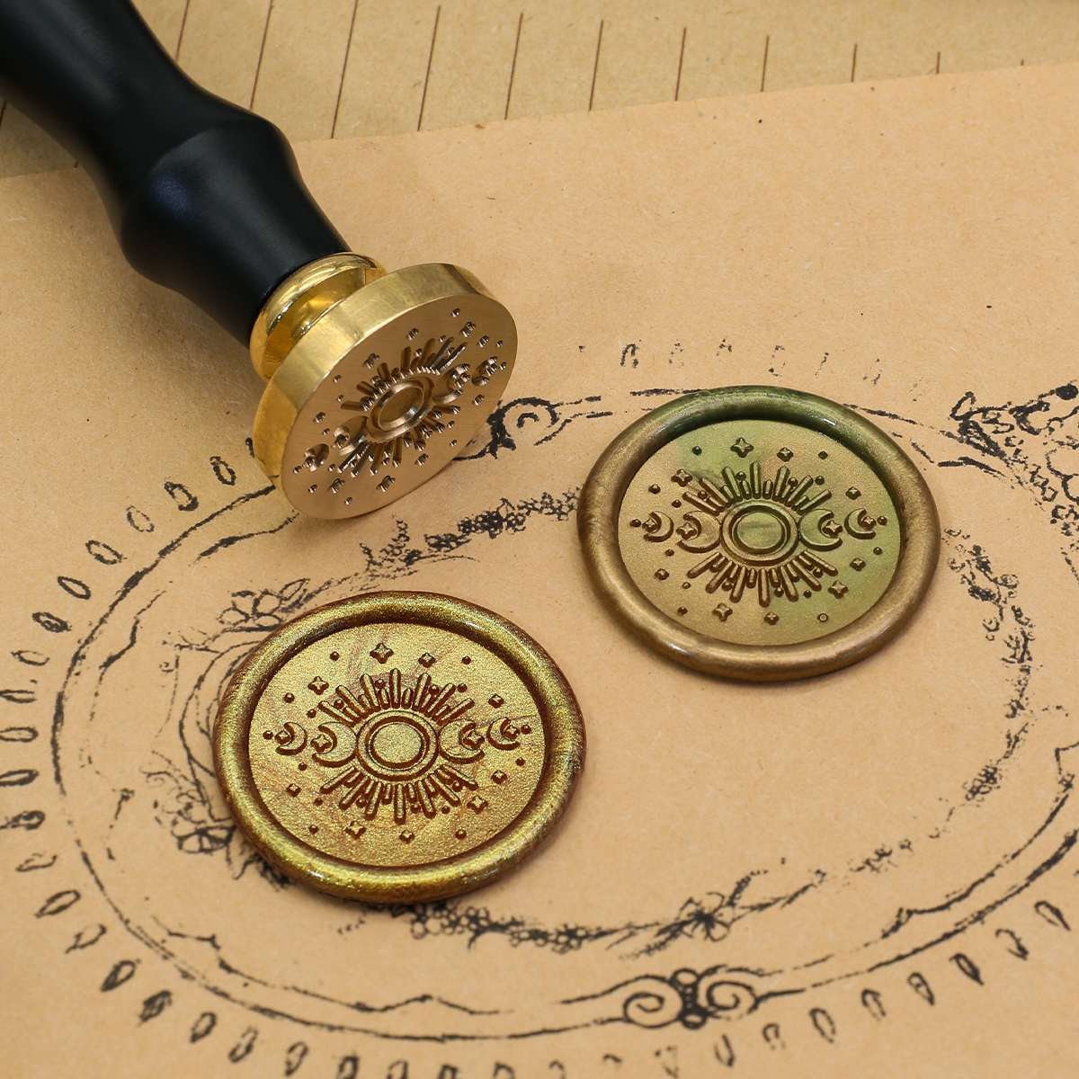 Starry Sky Trees Series Wax Se - مراجعة Wax Seal Stamp Set وسعره
