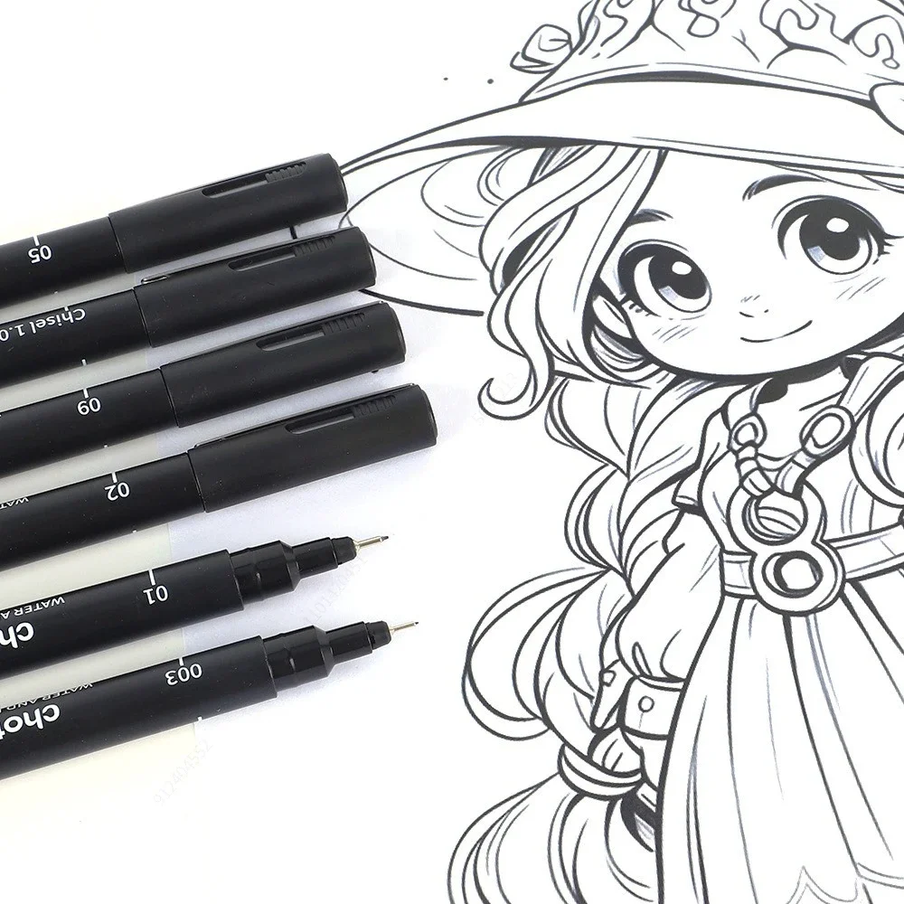 Black Micro Pens,15 Sizes,Wate - مراجعة Archive Box Set وسعره