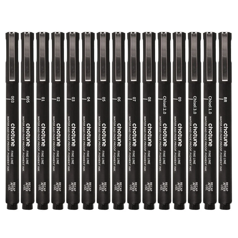 Black Micro Pens,15 Sizes,Wate - مراجعة Archive Box Set وسعره