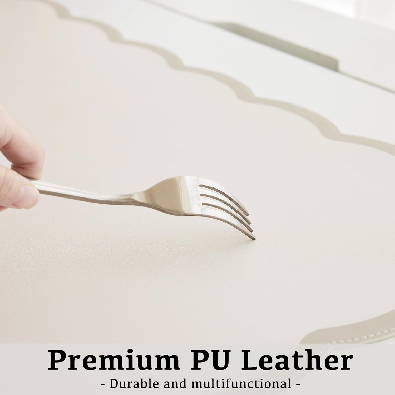 Scalloped Desk Mat 31.5x15.7 L - مراجعة Leather Desk Pad وسعره