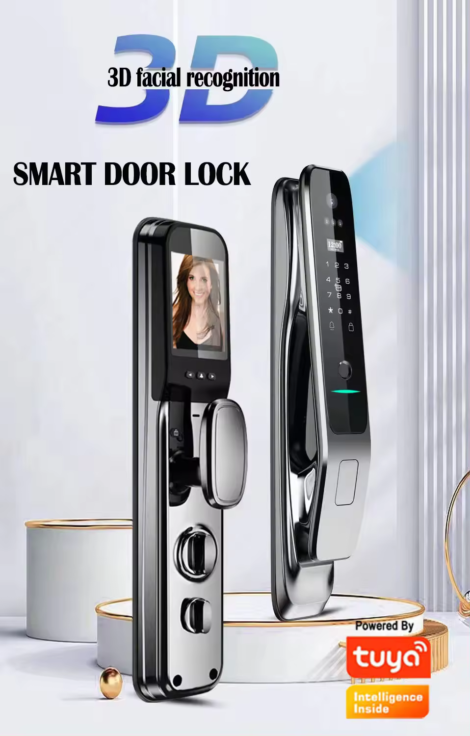 Tuya Wifi Smart Door Lock with - مراجعة Letter Opener Brass وسعره
