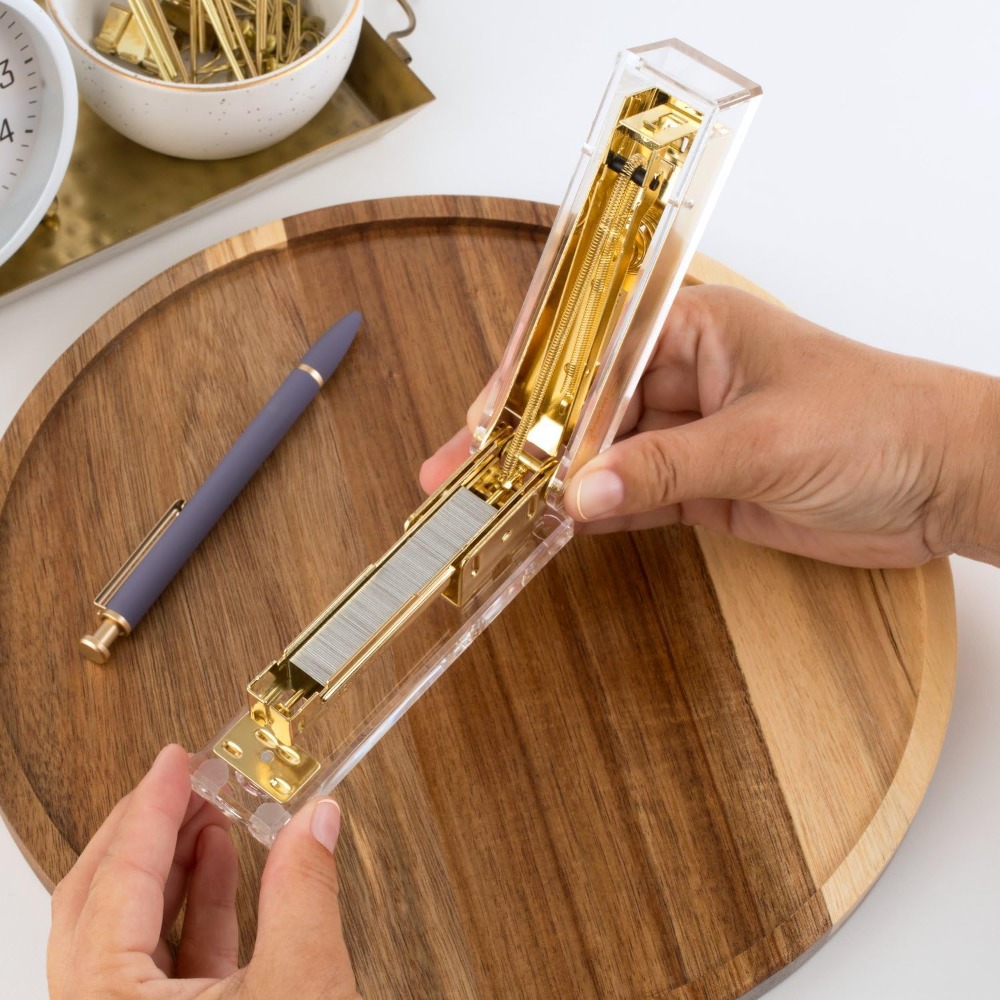 Clear Acrylic Stapler, 20 Shee - مراجعة Stapler Half Strip وسعره