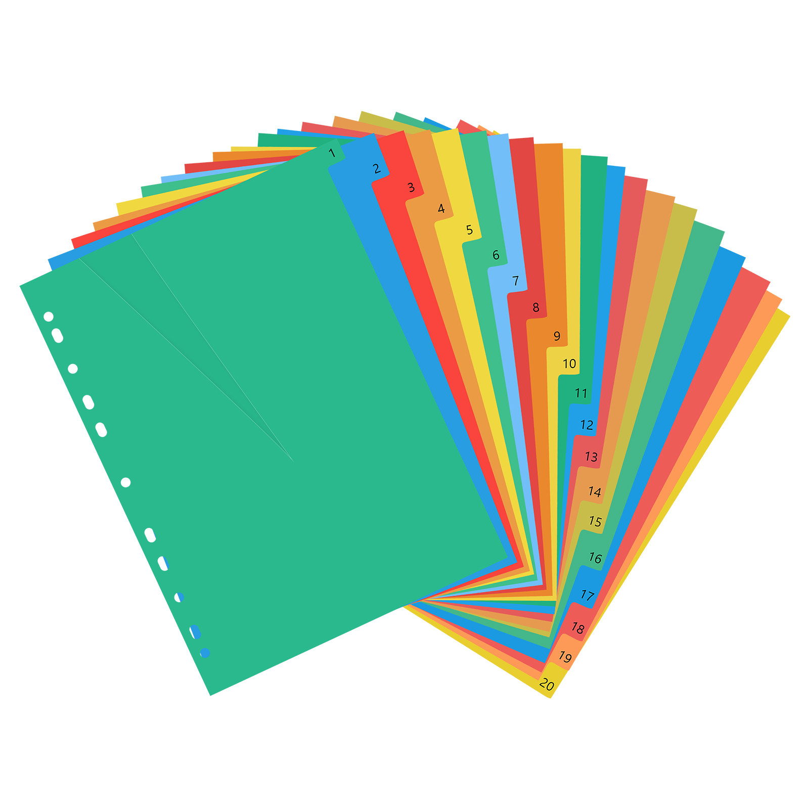 20 Pages A4 Colorful Plastic T - مراجعة Tab Divider A4 وسعره