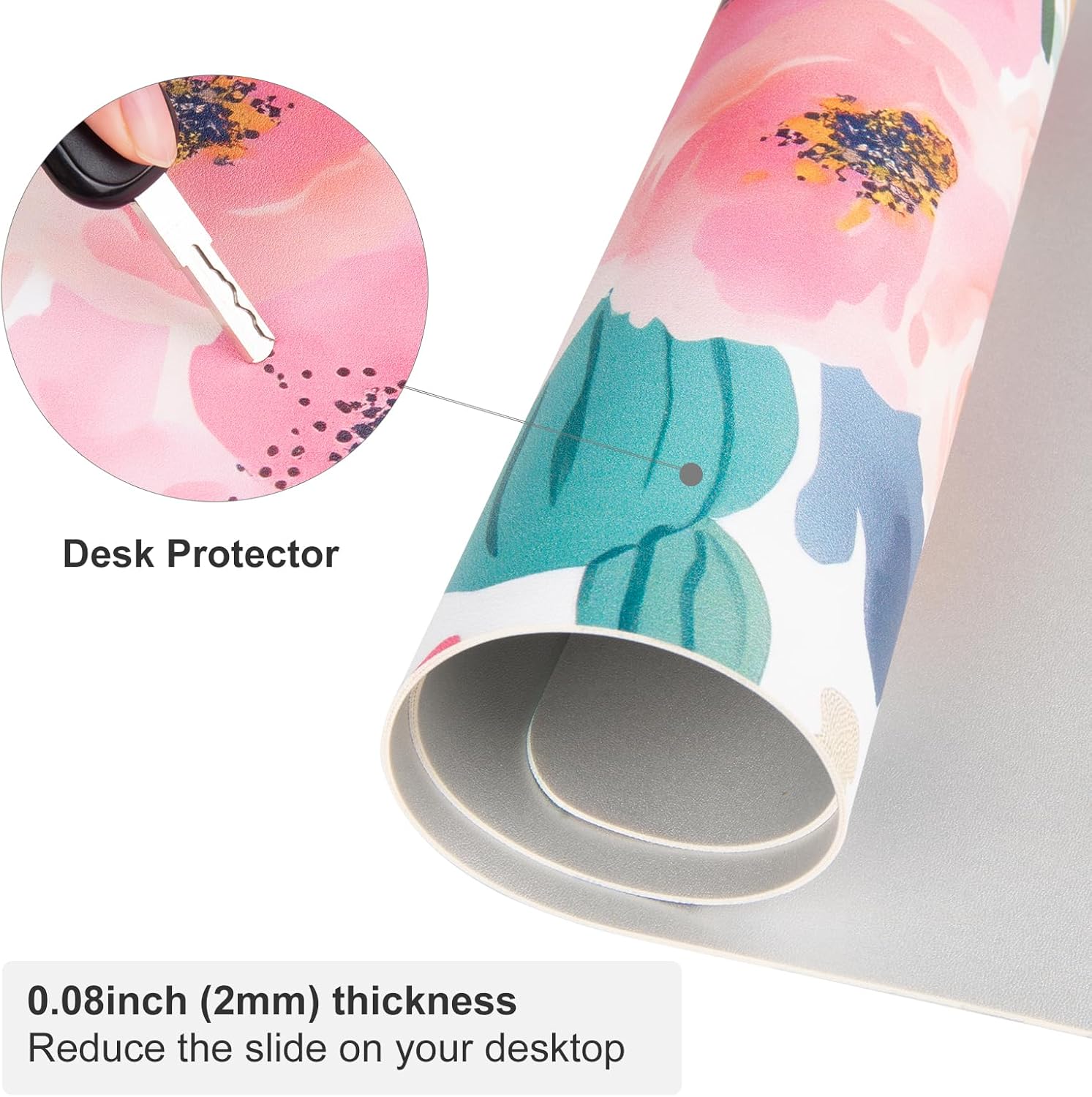 Large Mouse Pad Pink Floral De - مراجعة Leather Desk Pad وسعره