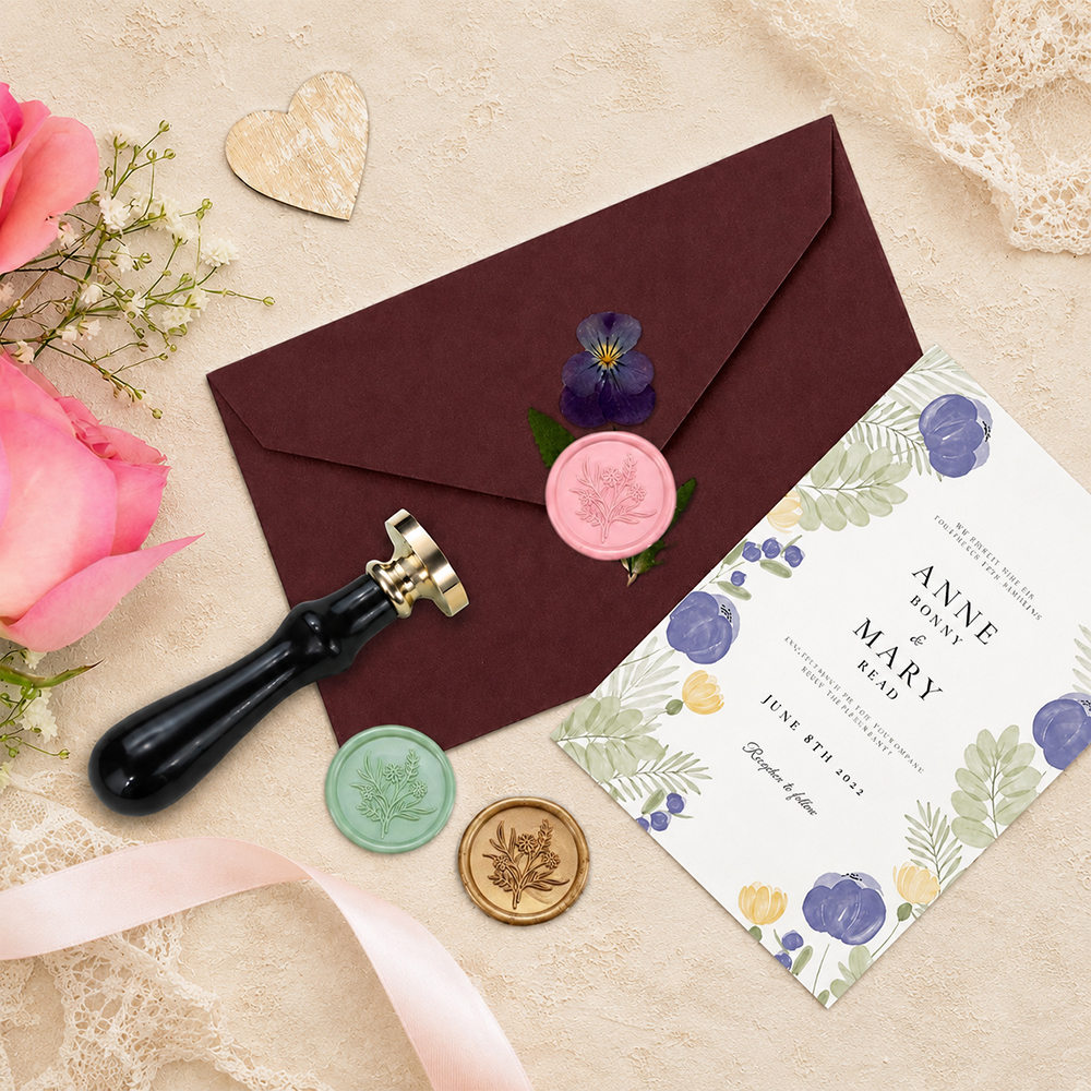 Wax Seal Stamp Set Flower Plan - مراجعة Wax Seal Stamp Set وسعره